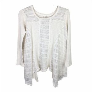 Blu pepper cream knit boho top